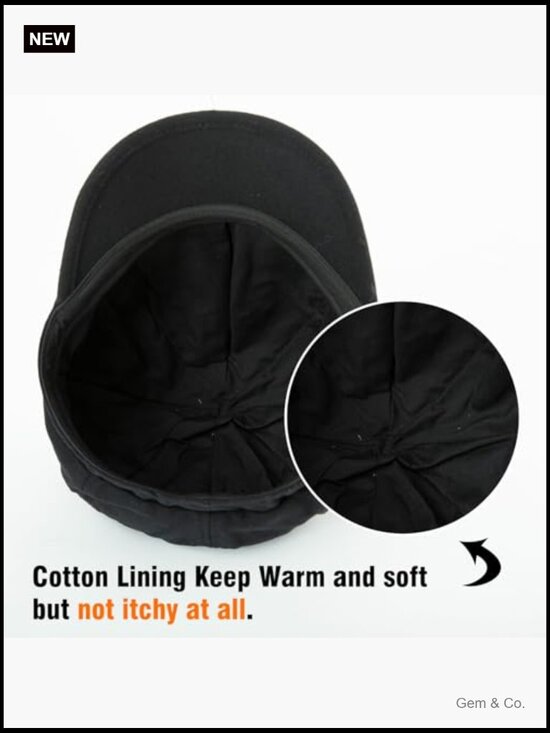 Wool Blend Newsboy Hat Adjustable Vintage Cabbie Cap Winter main image 2